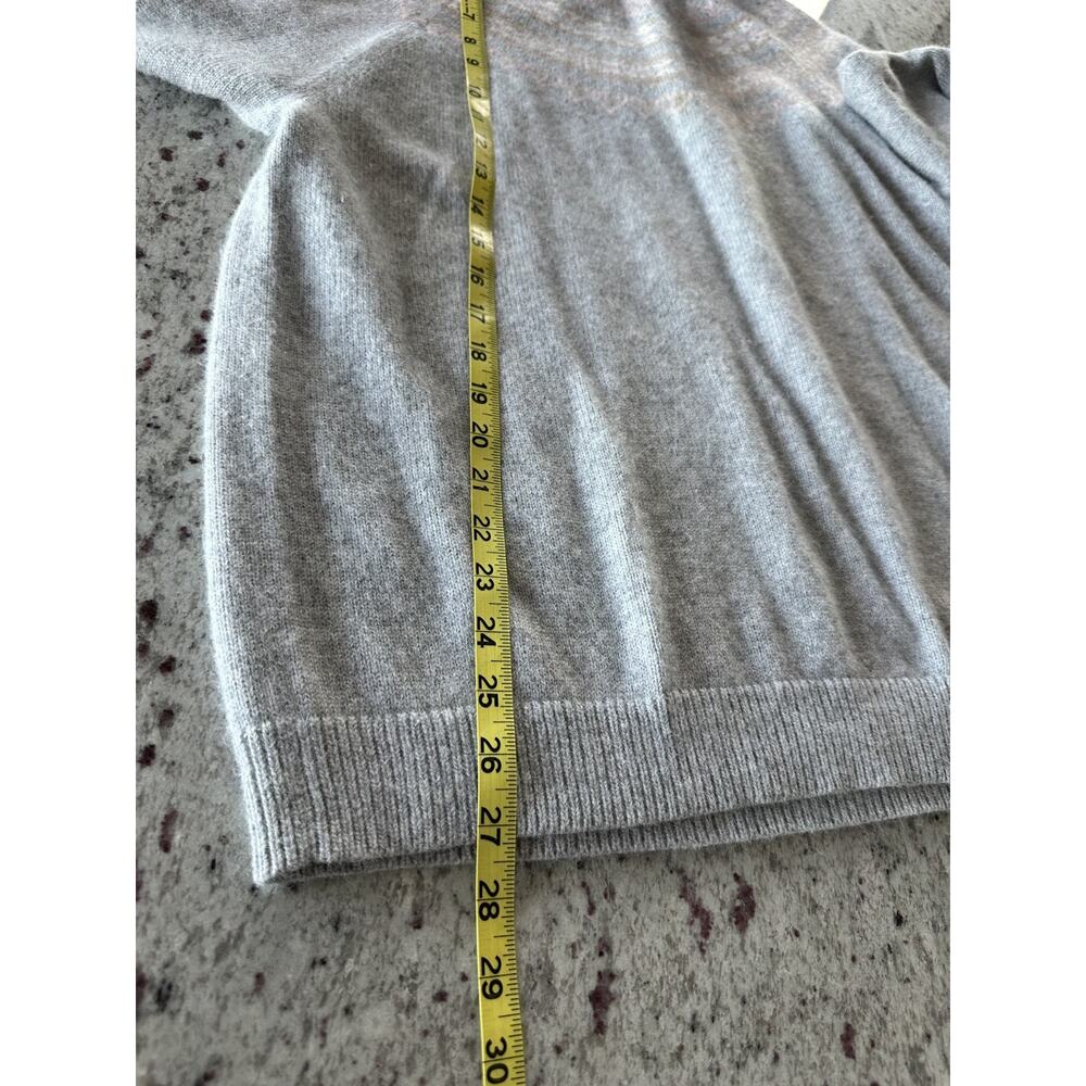 J.McLaughlin Fair Isle Sweater Angora Blend Gray Sweater Sz M - Picture 6 of 7